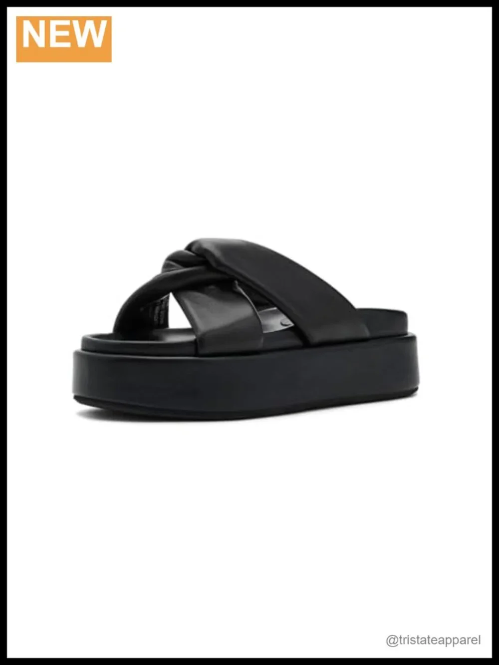 Platform Sandals Leather Knotted Strap Slip On Slingback Comfort